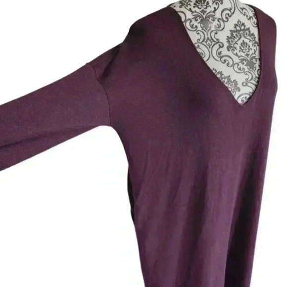 Aritzia Wilfred Free Gail Dress Long-sleeve V-neck Purple Normcore Women's S - Picture 7 of 12
